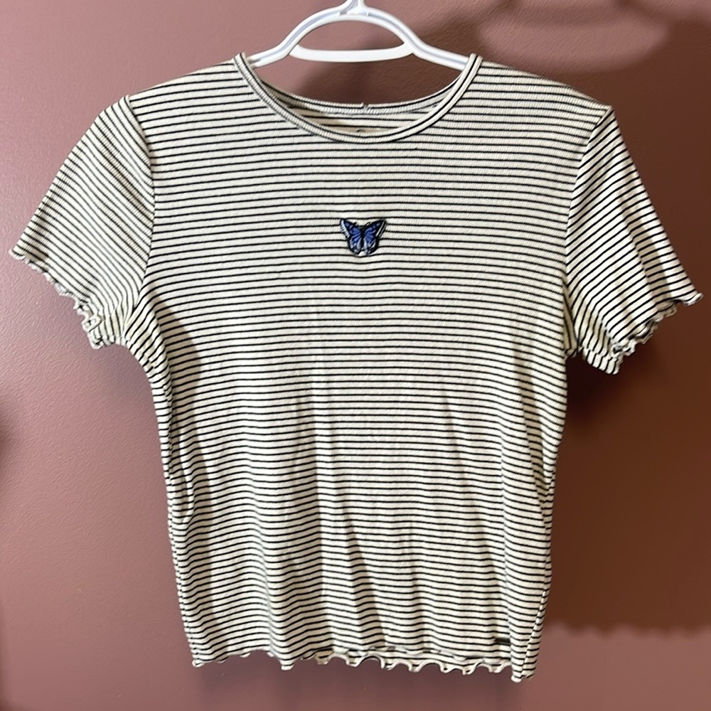 Y2K Hollister Striped Baby Doll T-Shirt
